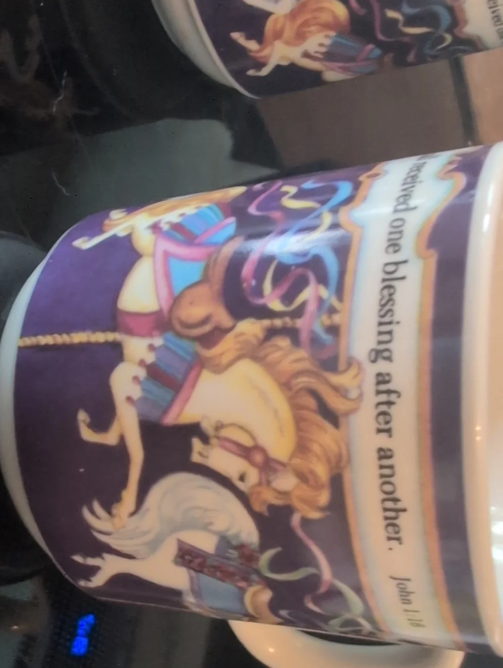 Carousel Carousel-Illustrated Purple Ceramic Coffee Mug - Unbranded
